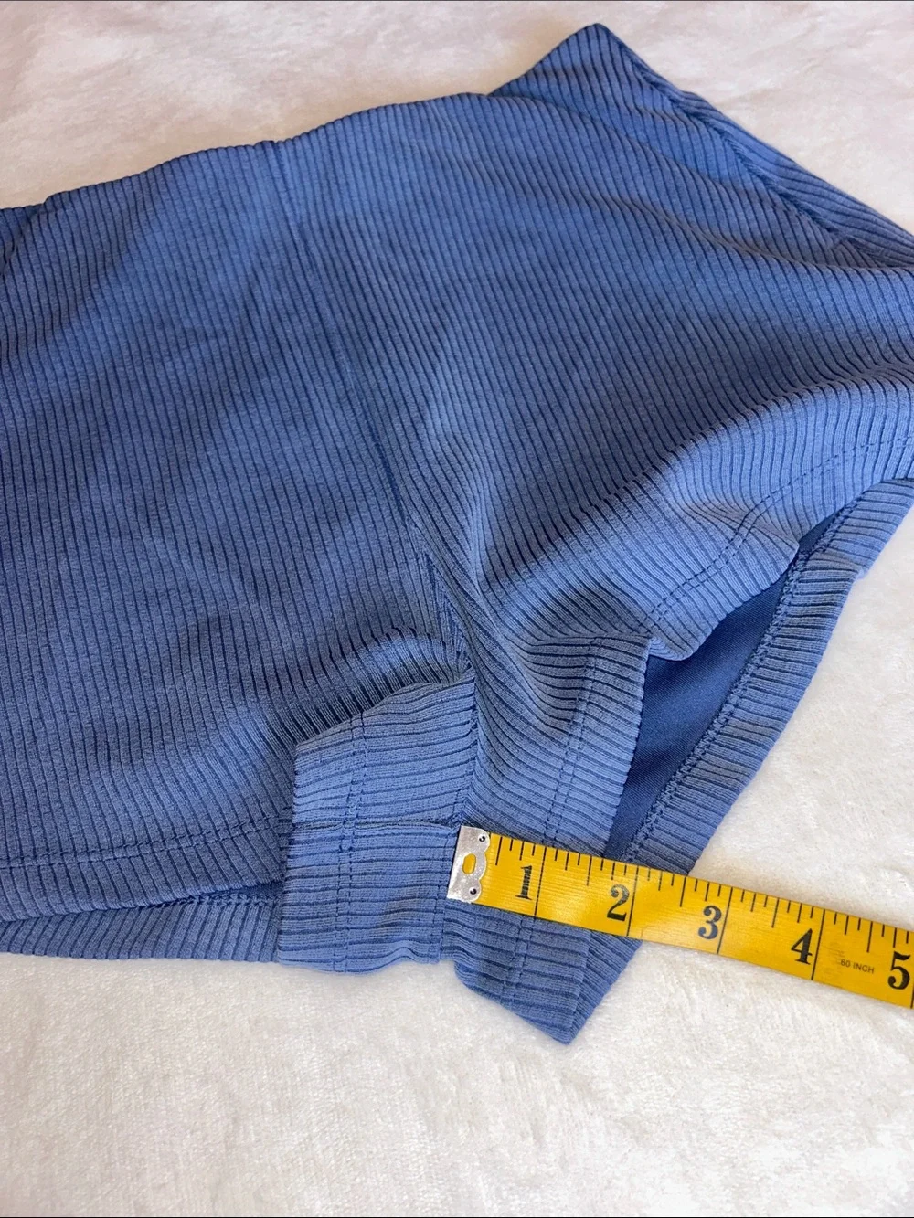 lululemon athletica Ribbed High-Waist Blue Shorts
